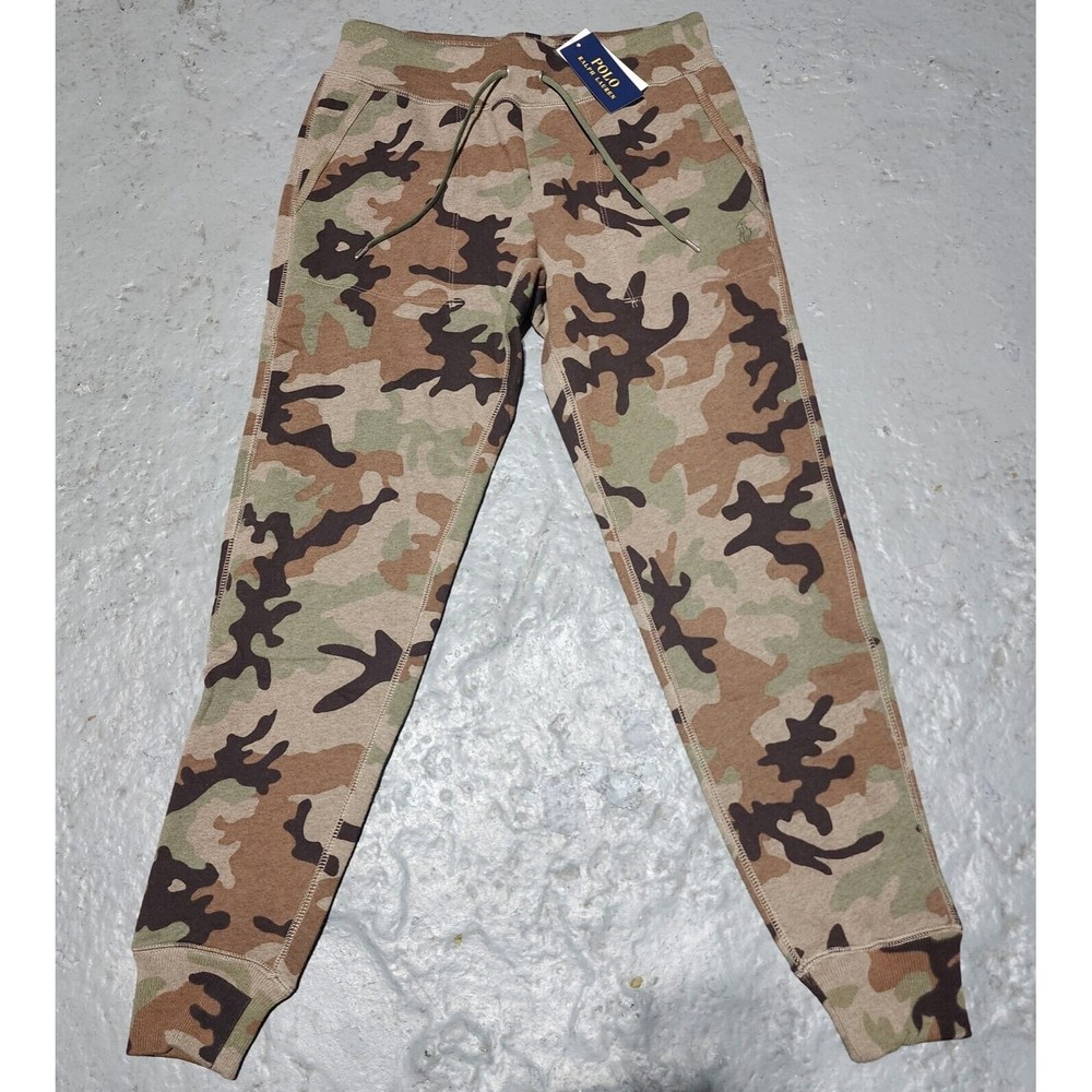 New Polo Ralph Lauren Women's Camouflage Olive Green Sweatpants Jogger Size M